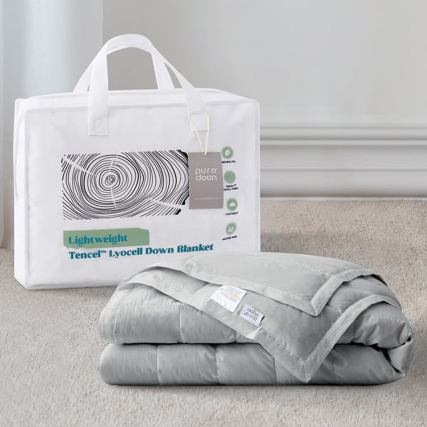 Lightweight Cooling Lyocell White Down Comforter, Tencel Oversized