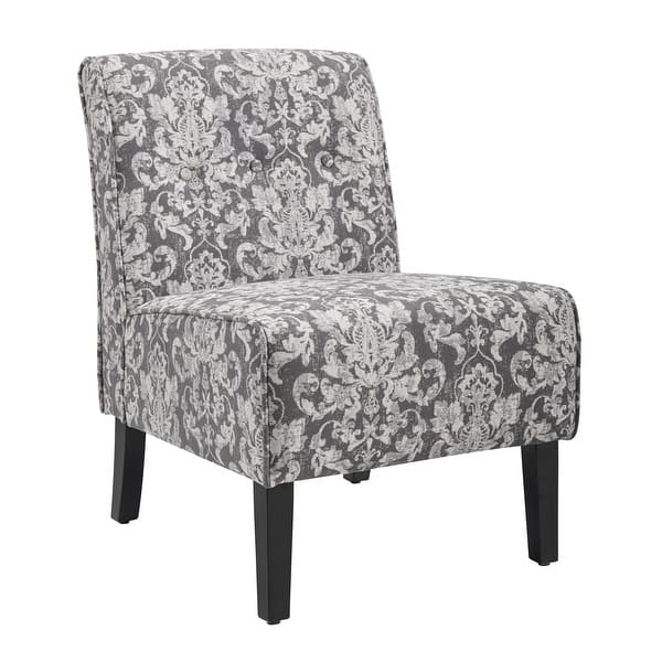 slide 6 of 12, Porch & Den Mathilda Grey Damask Accent Chair Grey