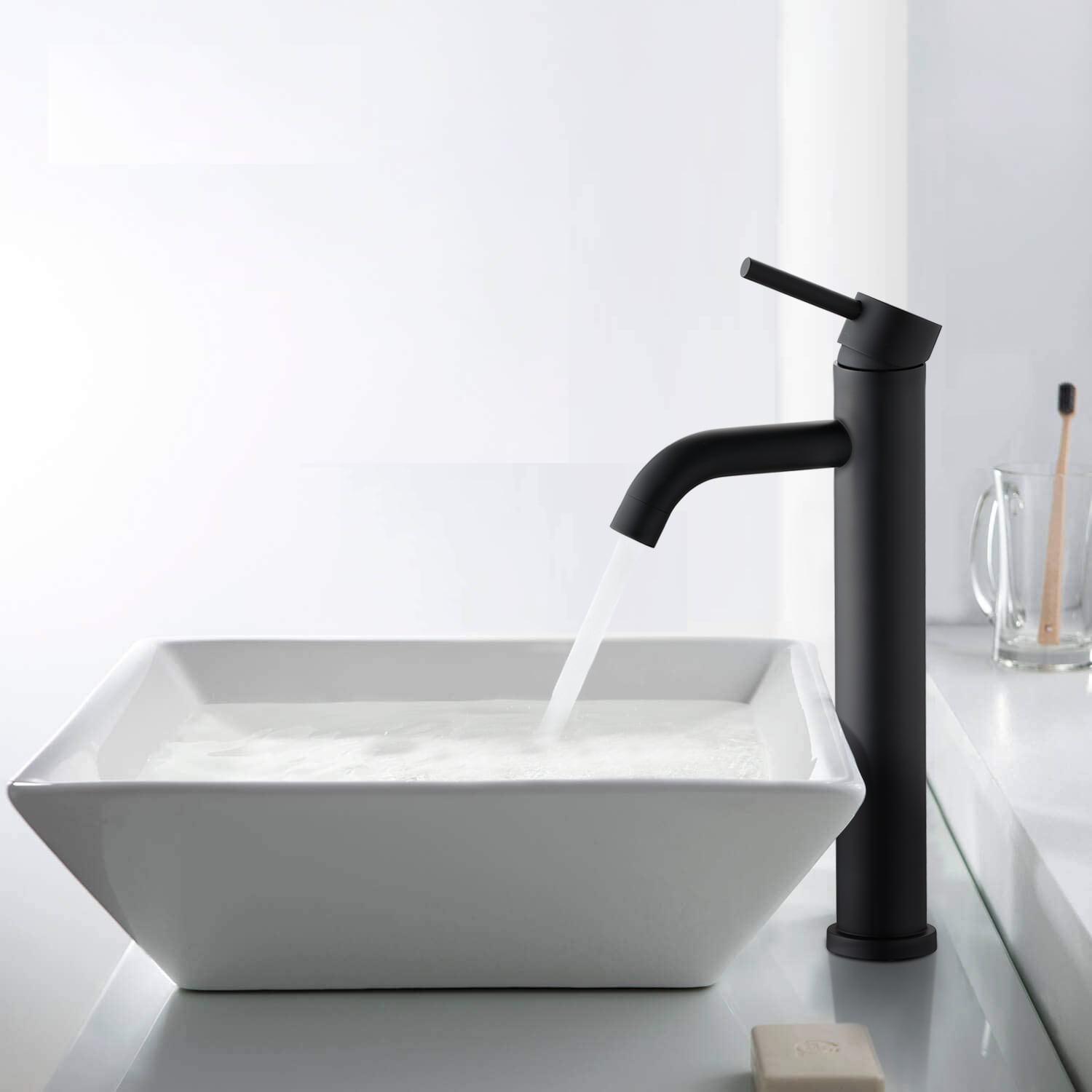 YASINU Bathroom Sink Faucet Single Handle Tall Vessel Sink Faucet