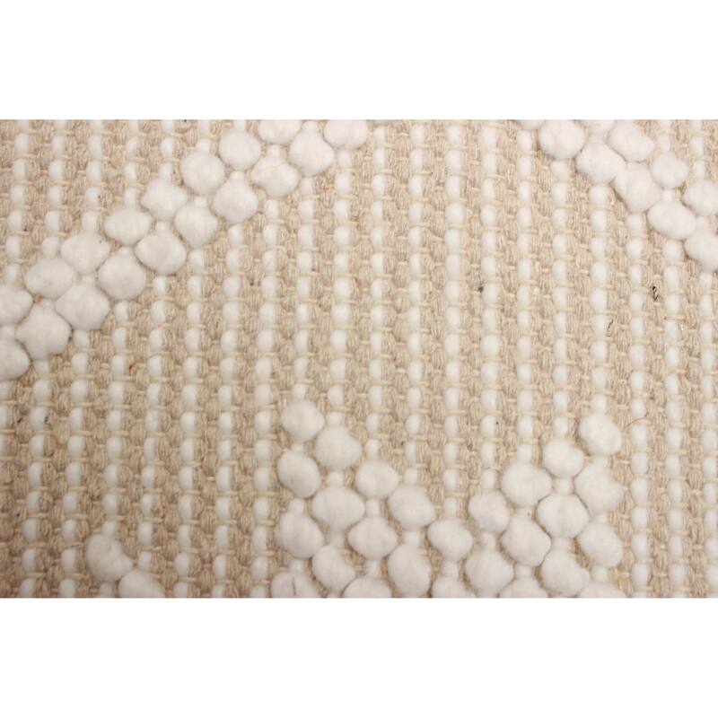 ECARPETGALLERY Braid weave Sienna Beige Wool Rug - 5'1 x 7'4