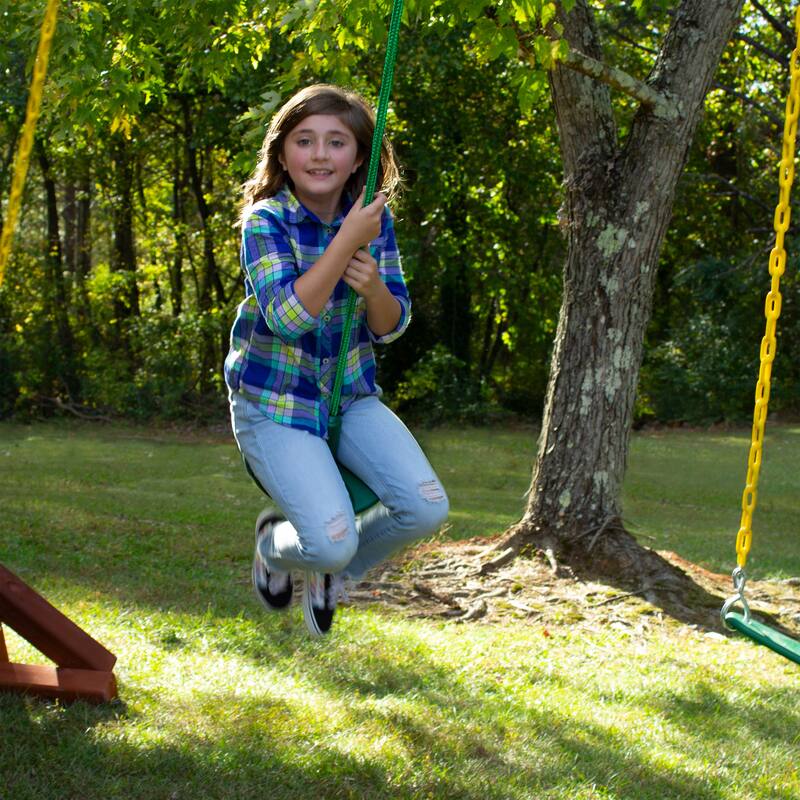 Gorilla Playsets Disc Swing with Rope - Green - 12" W x 12" D x 60" H