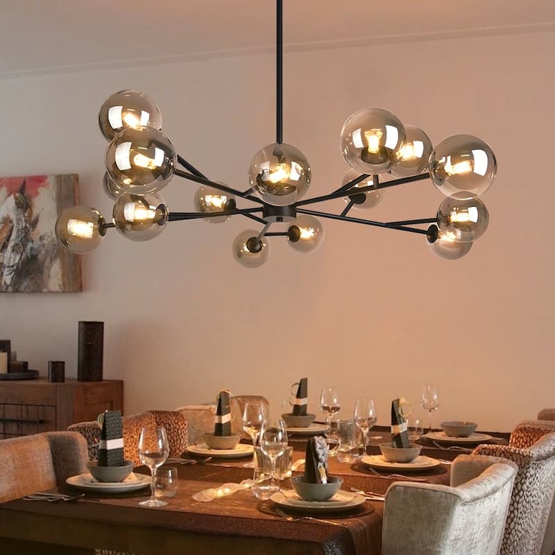 15-light Glass Globe Bubble Sputnik Chandelier