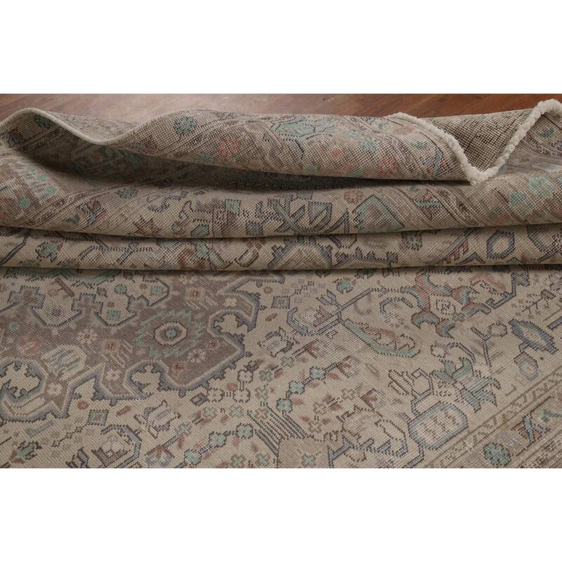 Geometric Tabriz Persian Area Rug Living Room Hand-Knotted Wool Carpet - 8'0"x 10'10"