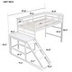 preview thumbnail 9 of 7, White Twin Pine Loft Bed with Platform & Ladder