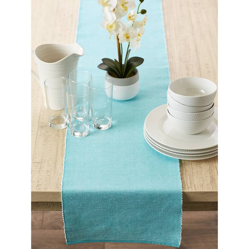 DII Black & White 2-Tone Ribbed Table Runner