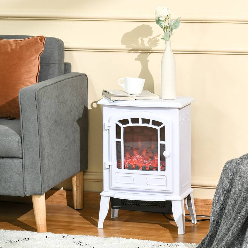 22" Free standing Electric Fireplace Stove, Fire Place Heater, Overheat Safety Protection, 750W / 1500W