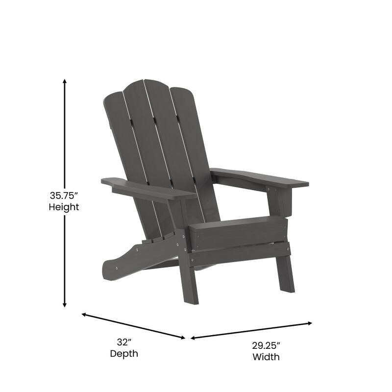 Set of 4 Commercial All-Weather Adirondack Chairs with Cupholders