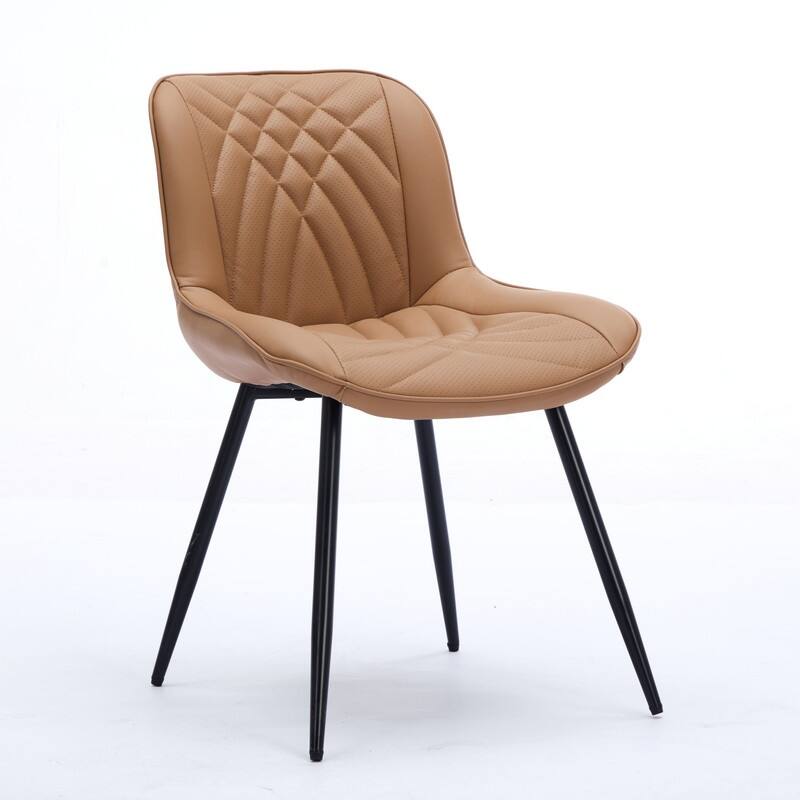 Dining Chairs Set of 2 Mid Century Modern Kitchen Chair Comfortable Upholstered Faux Leather Dinner Chairs
