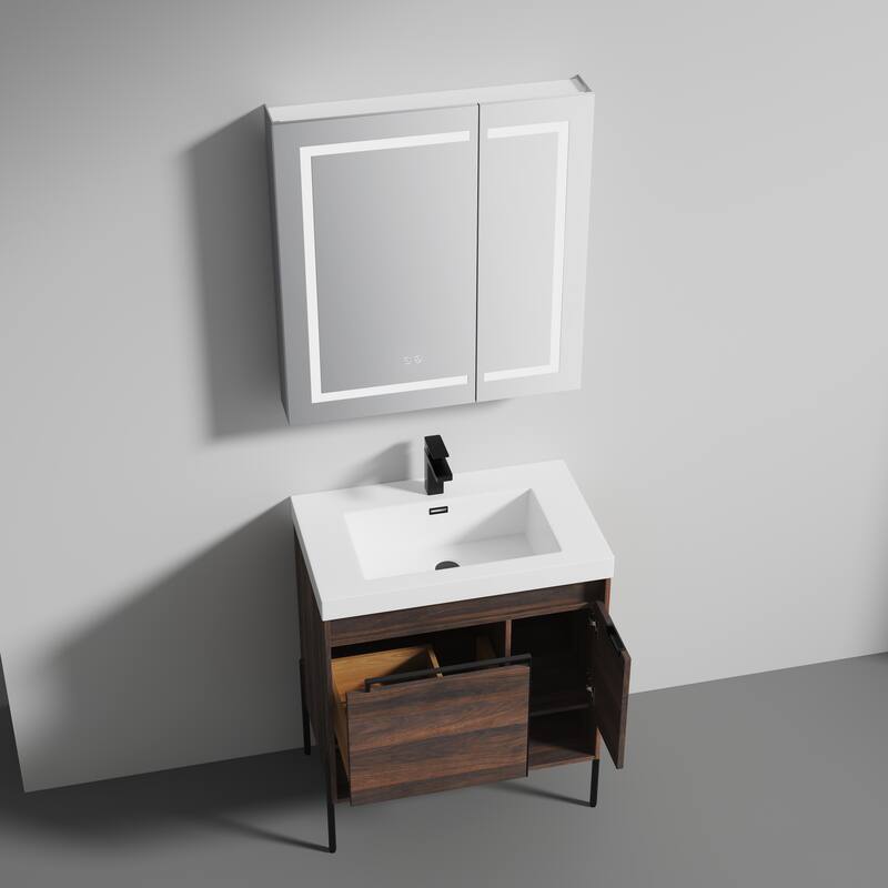 Blossom Turin 30 Inch Freestanding Bathroom Vanity with Acrylic Sink
