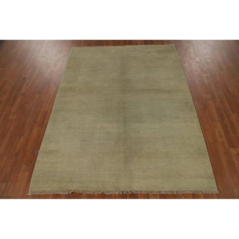 Contemporary Solid Gabbeh Oriental Area Rug Handmade Wool Carpet - 4'11" x 6'4"