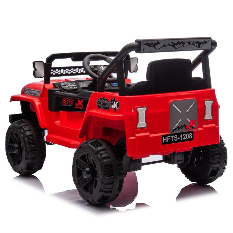 Kids' 12V Ride-On Truck with Early Education, LED Lights, and Music, Perfect Holiday Gift