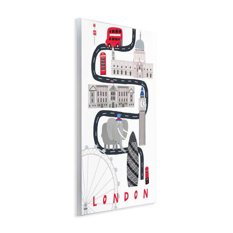 Stupell London Whimsical Travel City Wall Plaque Art Design By Carla Daly