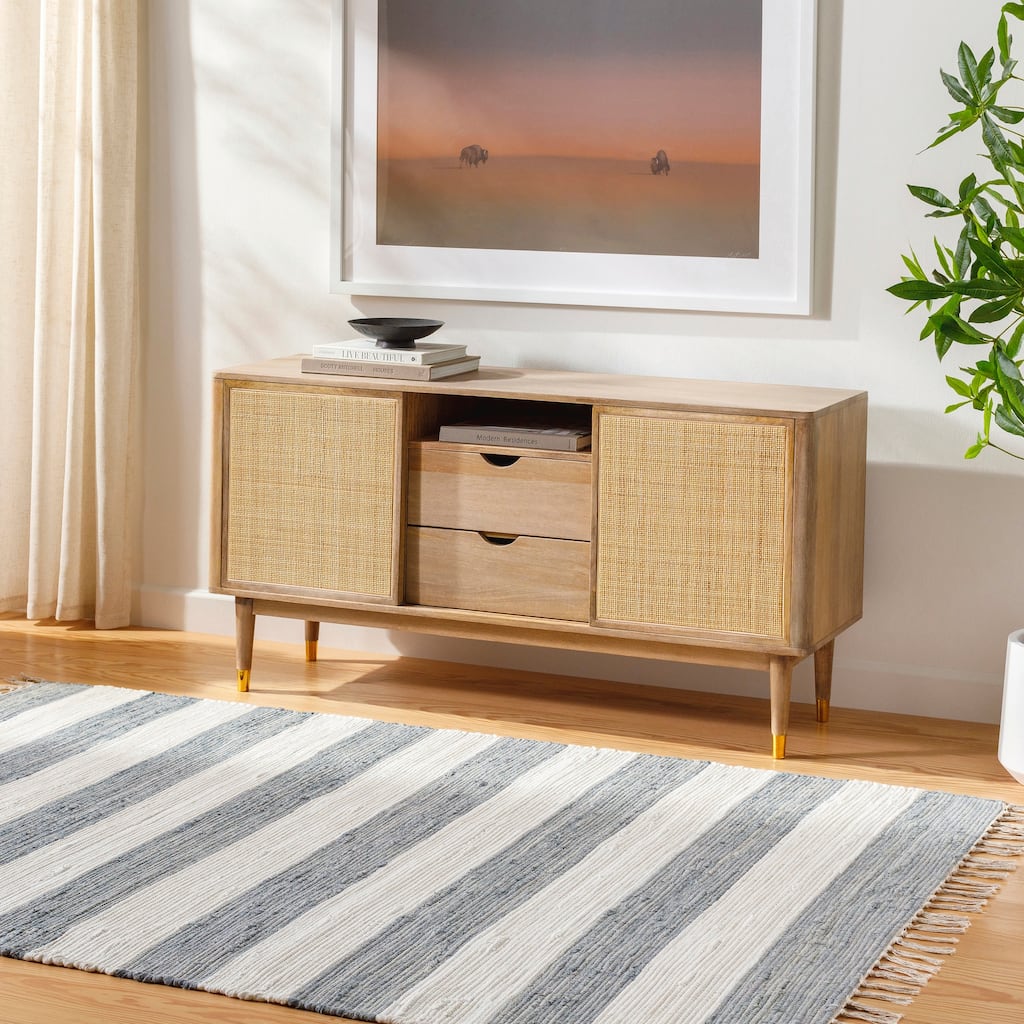 Livabliss Cotone Handmade Casual Striped Area Rug