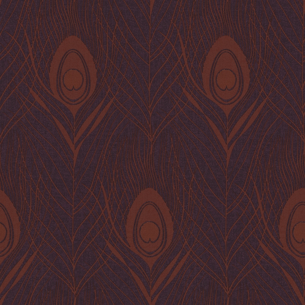 Galerie Wallcoverings Absolutely Chic Peacock Feather Motif Vinyl on Non-woven Wallpaper Roll