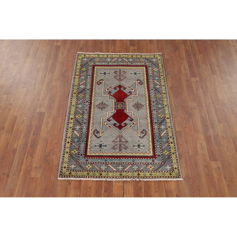 Kazak Accent Rug Oriental Handmade Wool Carpet - 3'3" x 5'0"