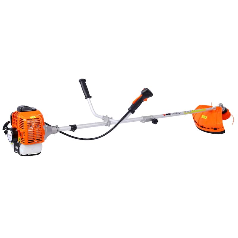 52cc Weed Eater Wacker Gas Powered, 2 in 1 String Trimme with 10" Brush Cutter,Rubber Handle & Shoulder Strap Included