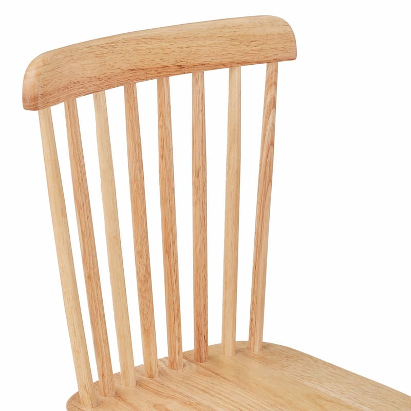 Set of 4 Rubber Wood Dining Chairs, Solid Wood