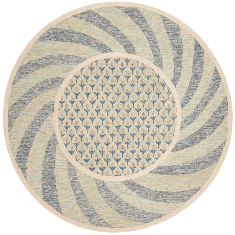 SAFAVIEH Handmade Novelty Linie Swirl Wool Rug