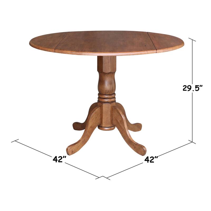 42" Solid Wood Dual Drop Leaf Table With 2 X-Back Chairs - 3 Piece Set