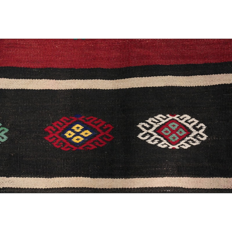 Hand Woven Oriental 100% Wool Carpet Southwestern Tribal Red Kilim Area Rug - 10' 3'' X 5' 8''
