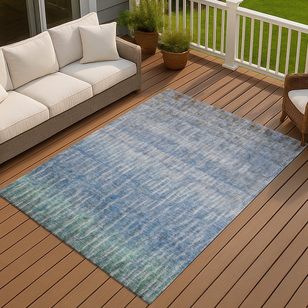 Machine Washable Indoor/ Outdoor Contemporary Ombre Chantille Rug