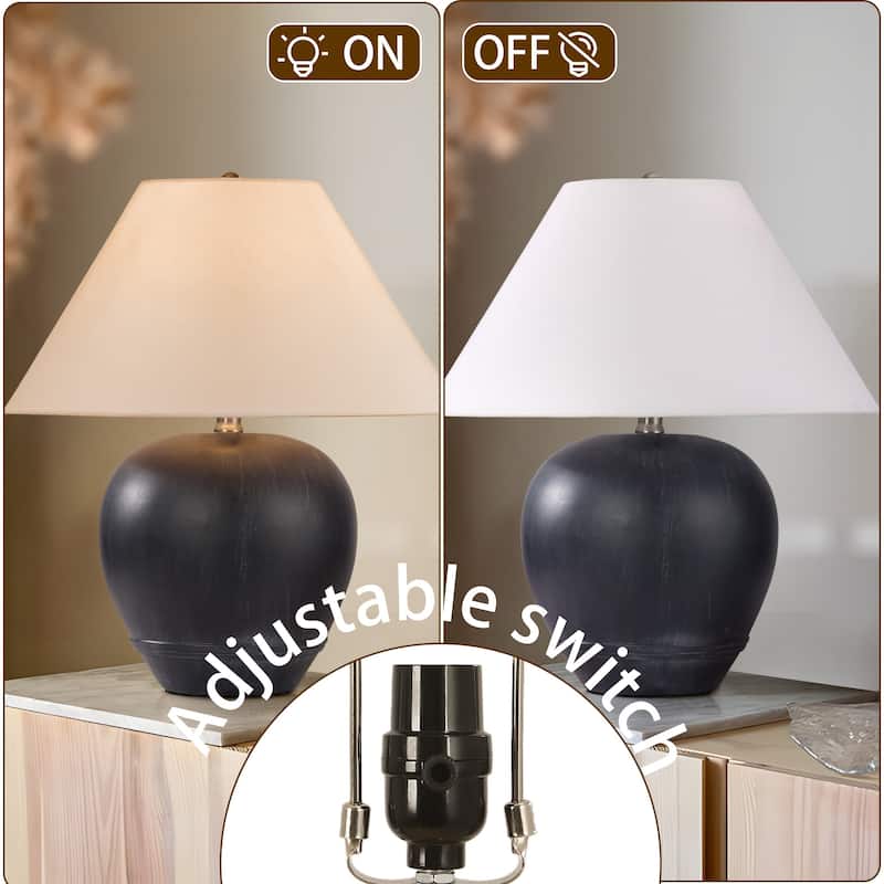 Global Accent Ceramic Table Lamp with Linen Shade