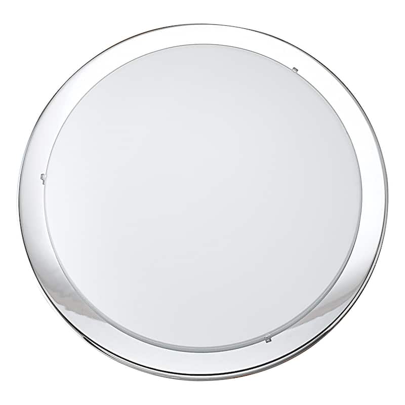 Eglo Planet 2-light Chrome Ceiling Light with Satin Glass