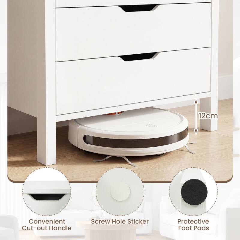 Gymax 4-Drawer Dresser Nightstand w/Handles Anti-Tipping Kits&Deep