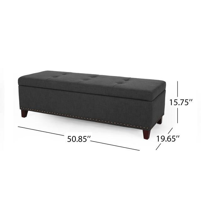 Gavin Tufted Fabric Storage Bench by Christopher Knight Home