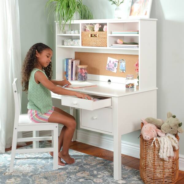 slide 2 of 5, Madison Desk Hutch and Chair Set White