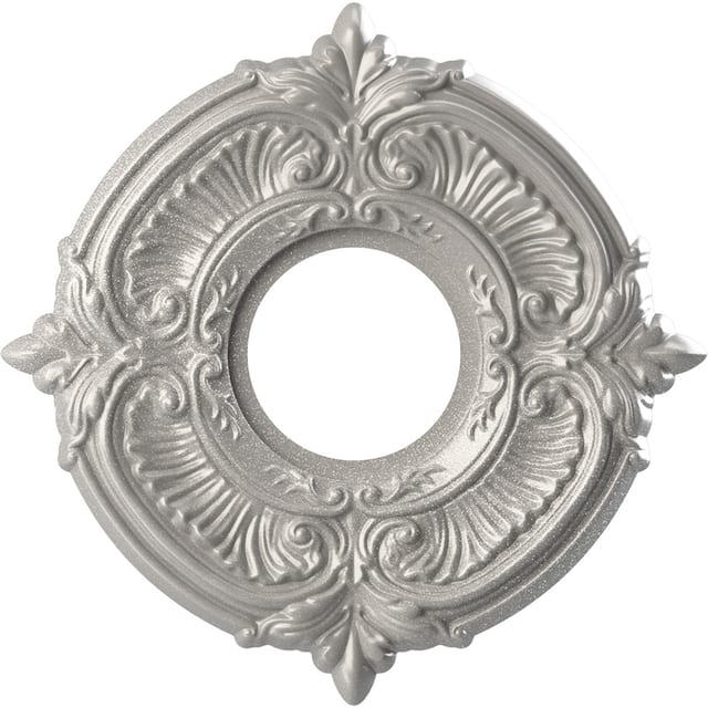 3 1/2" Inside Diameter - Attica Thermoformed PVC Ceiling Medallion - 10" Outside Diameter - Textured Metallic Silver
