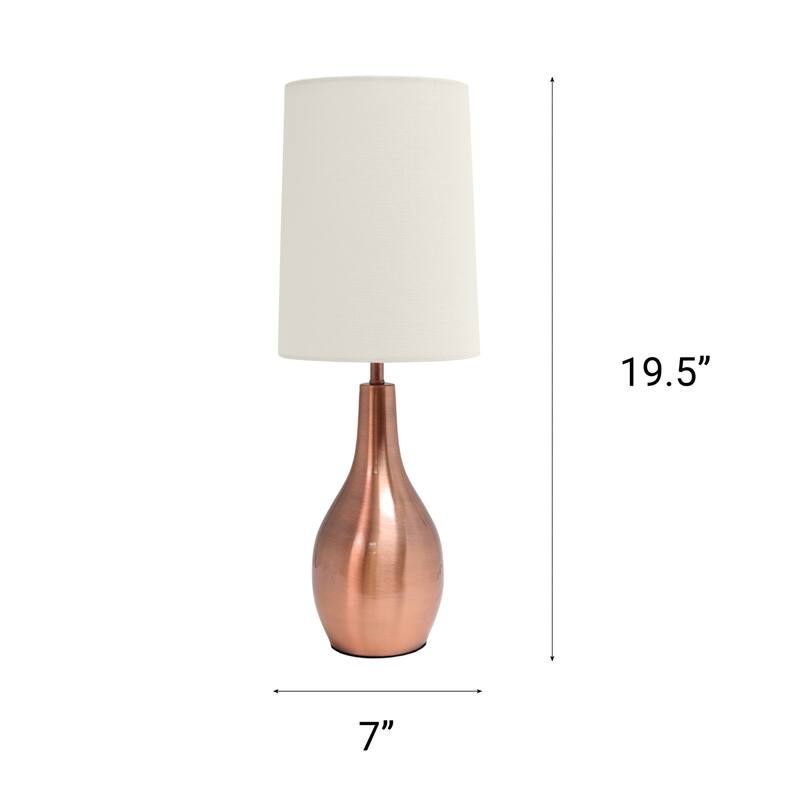 LED Hourglass Table Lamp with Round Drum Shade - 19.5" - Rose Gold