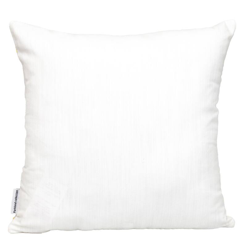 HomeRoots 18" Yellow and White Geometric Cotton Throw Pillow With Embroidery