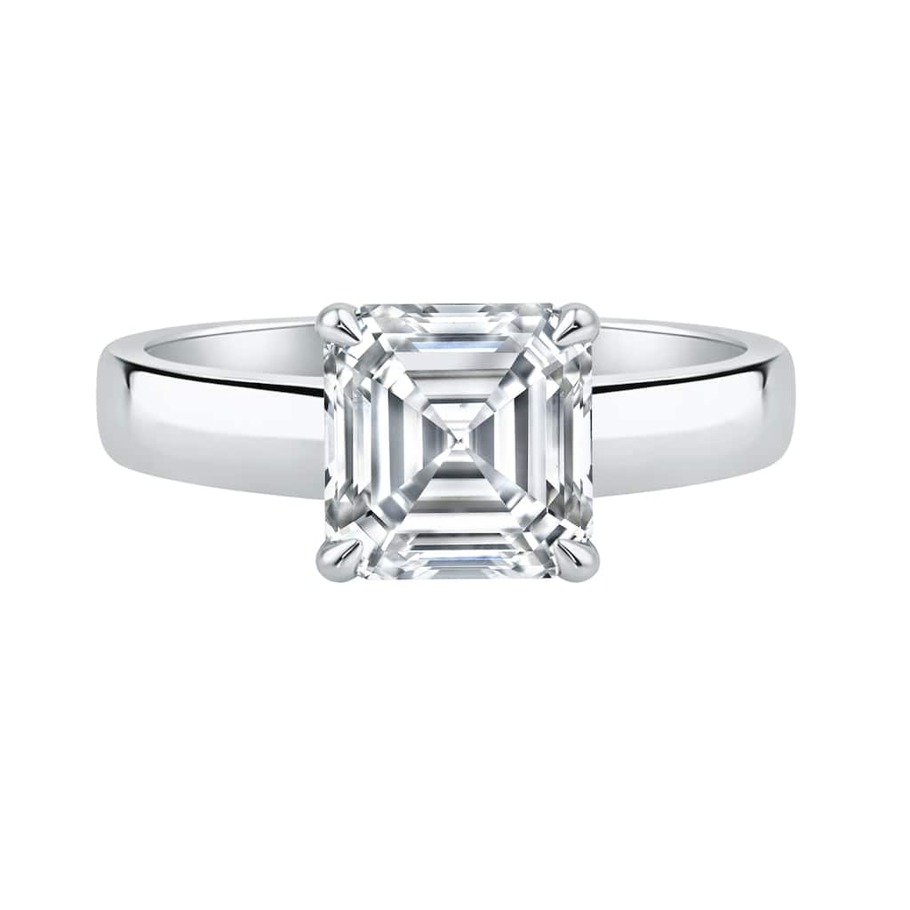 Auriya 14K Gold Asscher Lab Grown Diamond Cigar Band Engagement Ring 1.00 - 5.00ct. tw. (F-G, VS)