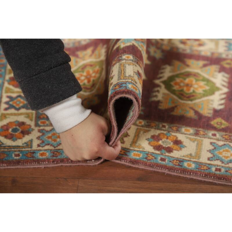 Geometric Kazak Oriental Accent Rug Handmade Wool Carpet - 2'0" x 3'0"