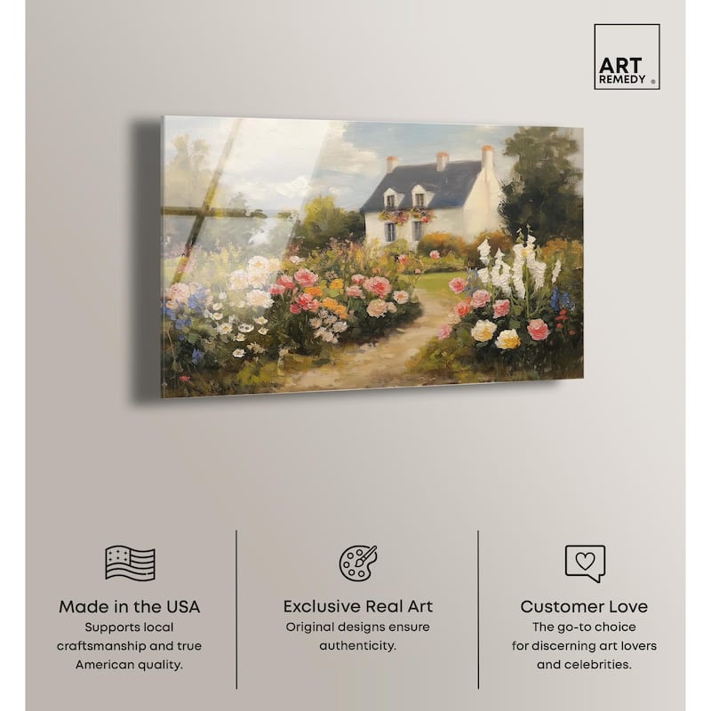 Floral Welcome Acrylic by Art Remedy, Ready to Hang