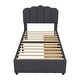 preview thumbnail 9 of 8, Upholstered Bed with 2 Storage Drawers,Wood Slat Support