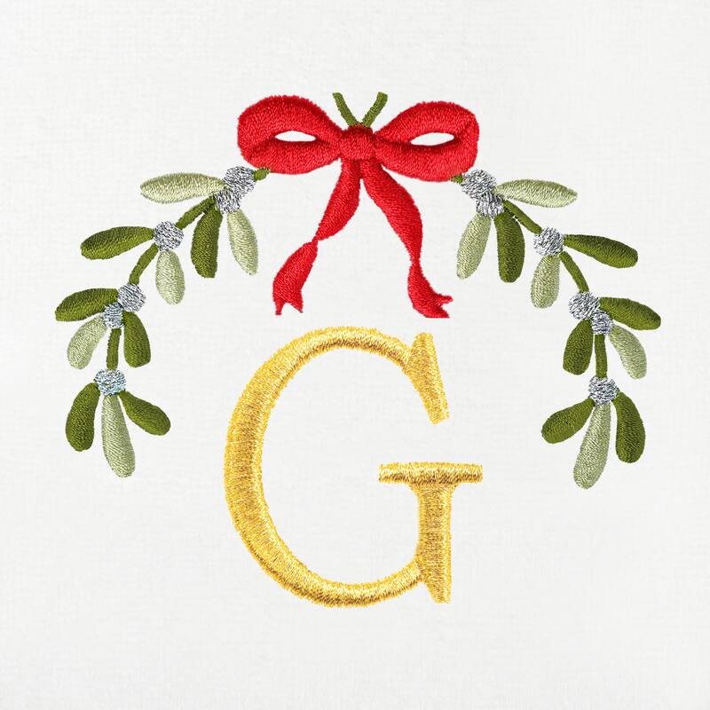 Authentic Hotel and Spa Christmas MISTLETOE MONOGRAM Embroidered Luxury 100% Turkish Cotton Hand Towels Set of 2