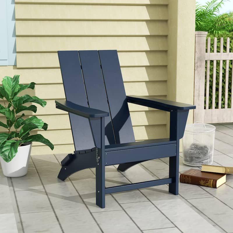 Shoreside Modern Eco-Friendly All Weather Commercial-Residential Folding Adirondack Chair