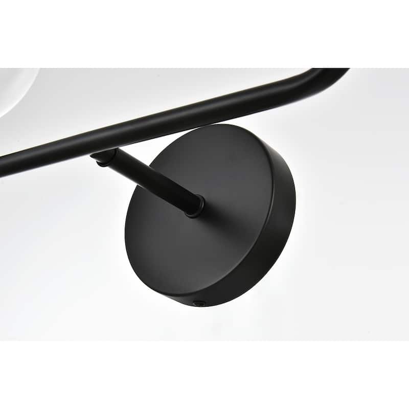 Genis 1 Light Black and Clear Bath Sconce
