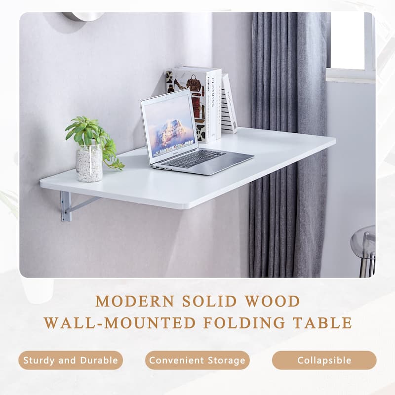 Laundry Room Folding Table Wall Mounted Folding Table for Small Spaces, Fold Down Desk, Workbench