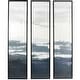 preview thumbnail 2 of 4, Dark Blue Canvas Landscape Framed Wall Art with Black Frame (Set of 3)