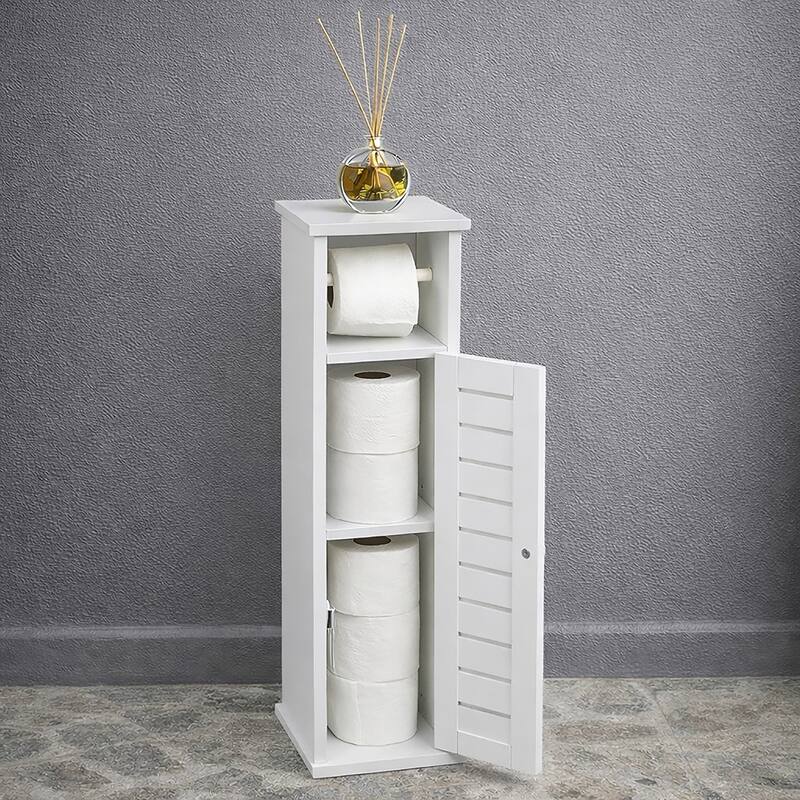 Toilet Paper Storage Cabinet with Dispenser Toilet Organizer - 7.2'L x 7.2"W x 29.9"H