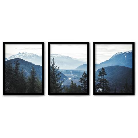 (Set of 3) Triptych Wall Art Wall Art Morning Mountain Views by Tanya Shumkina Framed Prints - Variety of Sizes and Colors