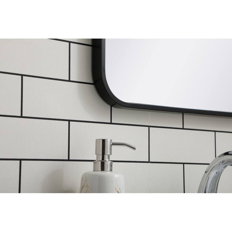 Ezra Soft Corner Metal Rectangular Mirror