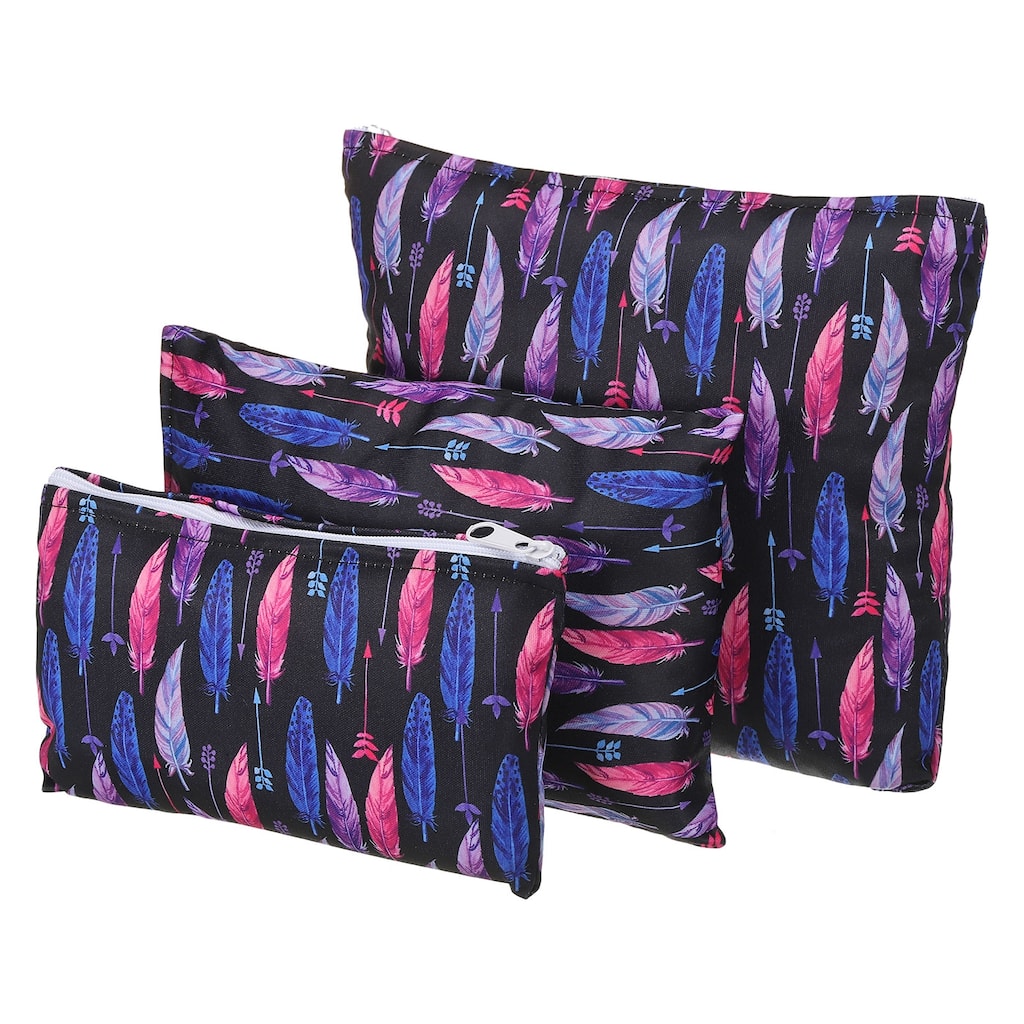 Reusable Washable Polyester Snack Bag Sandwich Bag 3 Sizes, Black