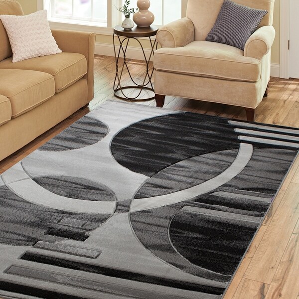 Top Product Reviews For Mckenzie Gray White Black Area Rug 5 Ft By 7 Ft 5 X 7 25452687 Overstock