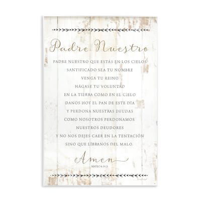 Stupell Padre Nuestro Oración Wall Plaque Art Design By Jennifer Pugh