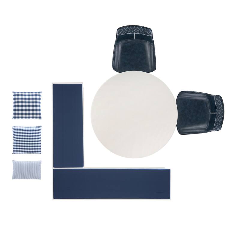 Linon Josie 5PC Backless Nook Set with Table and 2 chairs