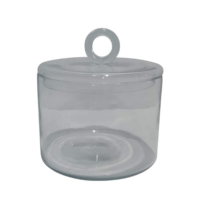 Cylindrical Jar Glass Clear H 8.3" & Dia 7.9"